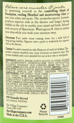 Village Naturals Therapy Foaming Bath Oil for Aches and Pains - 16 Fl Oz Pack of 2
