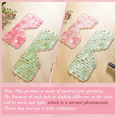 Jade and Rose Quartz Eye Masks Set - Cooling Relaxation Compress for Eyes