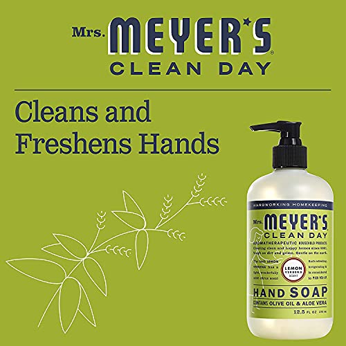 Mrs. Meyer's Lemon Verbena Liquid Hand Soap, Cruelty-Free and Hand Wash Formula Made with Essential Oils,16 oz. (Pack of 2)