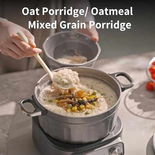 Dual-Handle Multi-Cooker 2.5 Quart Electric Hot Pot & Steamer Set - PFOA-Free Nonstick
