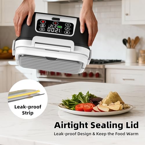 Electric Heated Lunch Box AA Variation - 6.3 Cups Cordless Food Warmer with Rechargeable Battery