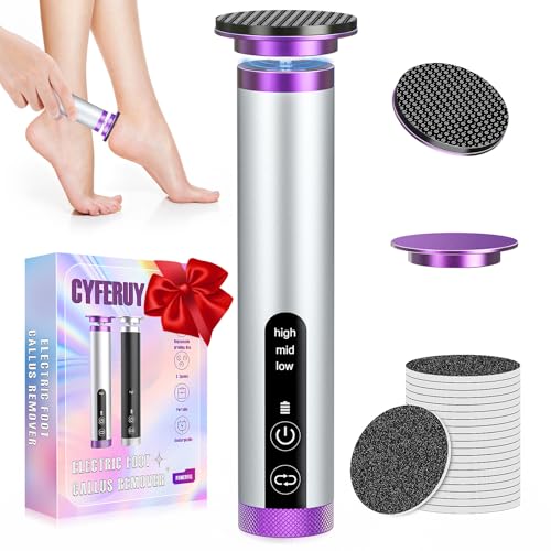 Electric Foot Callus Remover with Nano-Glass Head, Rechargeable Electric Foot File with Upgraded Powerful Metal Gear Motor, Premium Aluminum Cordless Callus Remover for Feet, Gifts for Men Women
