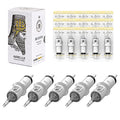 HAWINK 50Pcs Mixed Bugpin Curved & Round Magnum Tattoo Cartridges #10 7RM-15RM, EN05S-50KIT-T