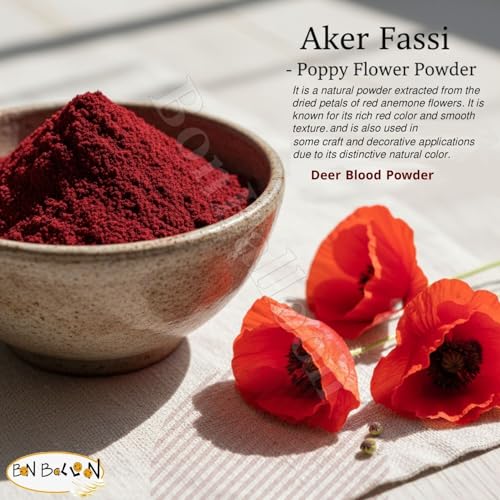 Aker Fassi Powder Pure Natural Deer Blood Magic Premium Red Ground Dry Dried Egyptian Egypt Arab Arabian Oriental Herbal Herb Herbs No Additives Kosher Halal (8.82 oz / 250 gm) ?? ???? ????? ????