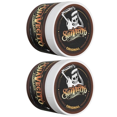 Suavecito Pomade For Men - Medium Hold Shine Water Based oz Pack Wax Like Flake All Day Hair Free Gel Hairstyles Easy To Wash Out