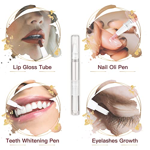 100 Pcs Empty Nail & Lip Oil Pen Set with Brush Tips, Reusable 3ml Containers