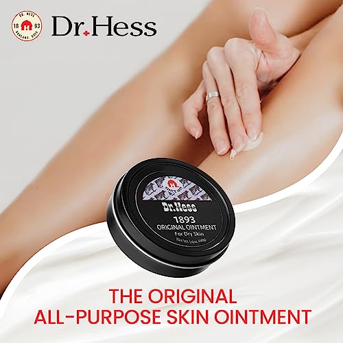 Dr. Hess' 1893 Original Udder Ointment, All-Purpose Nourishing Body Moisturizer for Healing Dry, Irritated Skin, Cracked Heels, Rashes, Chafing with Lanolin, Beeswax, & Eucalyptus Oil, 1.4 oz