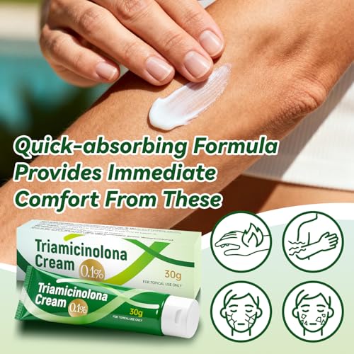 Triamicinolona Cream 2 Pack, 0.1%, Non-Irritating Cream, For All Skin Types, 30g