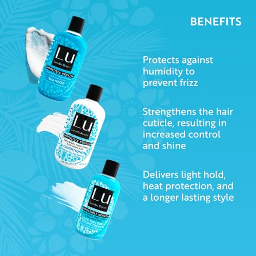 Anti Frizz Shampoo Conditioner & Styling Cream Set with Keratin & Murumuru Butter