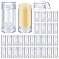 30 Pcs Empty Deodorant Containers Twist up Filling Stick Plastic Deodorant Container Refillable Bottles Bottomfill Round Lip Balm Tubes for Homemade DIY Lipstick Crayon(15 ml,Clear)