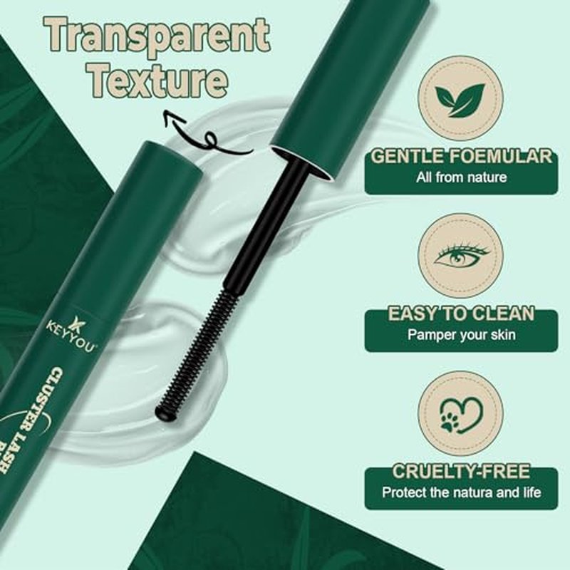 KEYYOU LASH Lash Bond and Seal with Remover, Black Lash Glue Waterproof for Lash Clusters, Long-Lasting Strong Hold DIY Eyelash Glue, Vegan Non-Irritating with Gentle Oil-Based Lash Remover