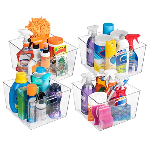 ClearSpace 6 Pack Clear Plastic Storage Bins for Kitchen, Pantry & Fridge