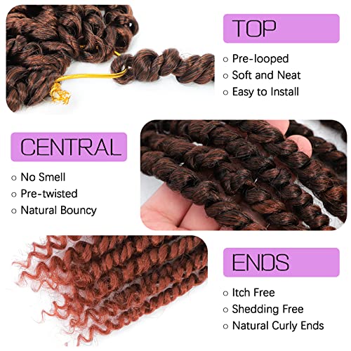 Passion Twist Crochet Hair 14 Inch 9 Packs - Pre-Looped Synthetic Braid for Black Women