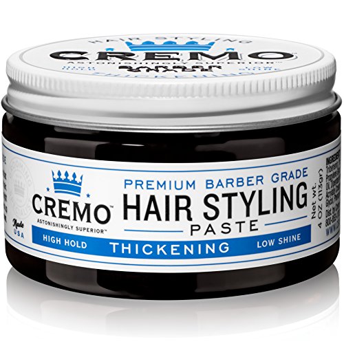 Cremo Premium Barber Grade Hair Styling Thickening Paste, High Hold, Low Shine, 4 Oz & Rich-Lathering Italian Bergamot Body Wash for Men, Notes of Italian Bergamot, Neroli Blossom