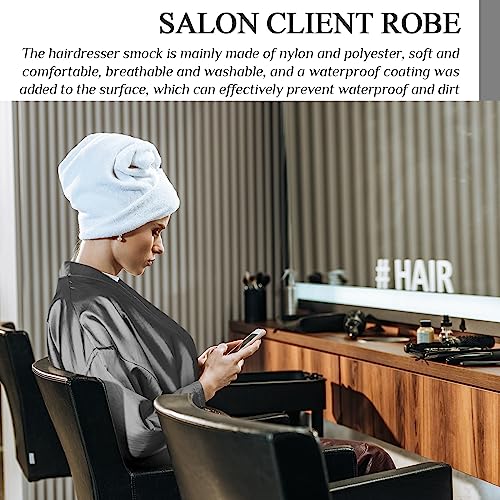 Leumoi 8 Pcs Gray Salon Robes Hair Capes with Pockets for Women & Clients