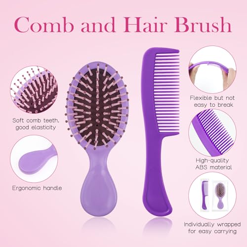 HQSLsund 5.5 Inch Bulk Hair Comb & Brush Set - 100 Pack, Multi-Color, Individually Wrapped