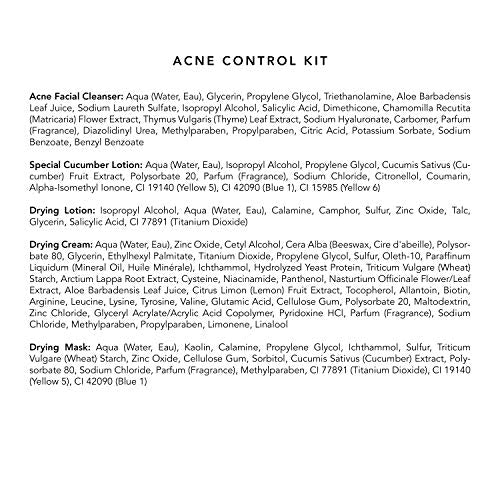 Acne Control Kit - Salicylic Cleanser, Pimple Treatments & Mask for Oily & Combination Skin - Acne Starter Set