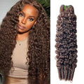 14 Inch Chocolate Brown Burmese Curly Human Hair Bundles - Virgin, Double Weft