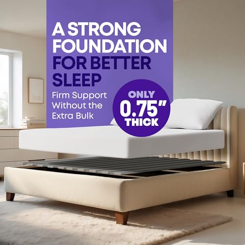 Heavy Duty Wooden Queen Bed Slats Support with Cover - Replacement for Platform Bed Frame