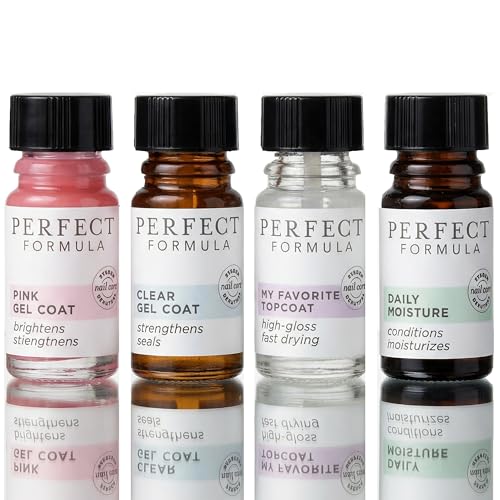 Perfect Formula Nail Essentials Kit ? 4-Piece Keratin Nail Strengthener and Growth - Nail Repair For Damaged Nails | High Gloss Finish, Nail Polish and Treatment for Longer, Stronger Nails