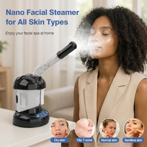 Kingsteam Black 2-in-1 Hair & Facial Steamer with Ozone, Portable & Safe