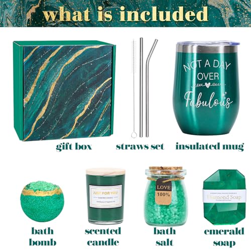 Emerald Green Spa Gift Basket for Women - Relaxation & Self-Care Set