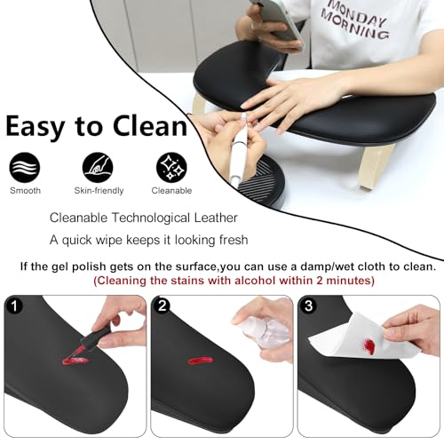 Manicure Arm Rest for Nails Tech, Adjustable U-Shaped Nail Hand Support with Aluminum Alloy Stand