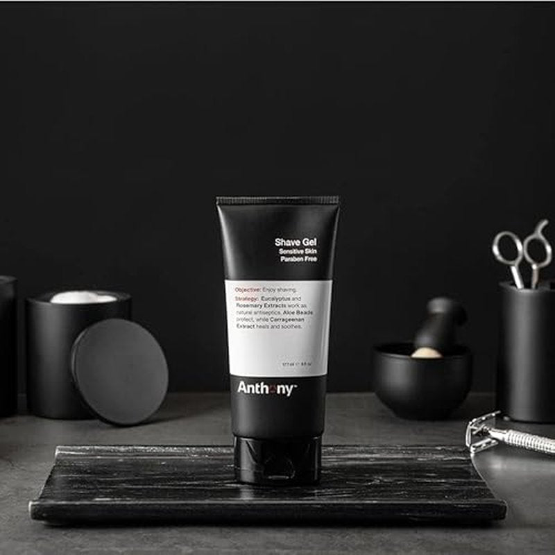 Anthony Shave Gel for Sensitive Skin ? Non-Foaming, Soothing Shaving Cream for Men and Women. With Aloe Vera Beads, Eucalyptus, Rosemary and Carrageenan Extract - 6 Fl Oz (3 Pack)