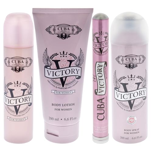 Cuba Victory Women 17.67 Fl Oz Gift Set - Eau de Parfum, Body Spray & Lotion
