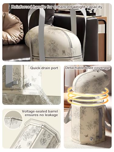 Portable Collapsible Foot Bath Basin with Knee Cover - Travel Soaking Tub for Feet & Legs