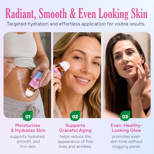 120ML Organic Castor Oil with Rose Quartz Roller - Pure Cold-Pressed Skin & Hair Nourishment