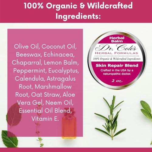 Organic Skin Repair Herbal Balm Extra Strength for Irritated Skin Relief