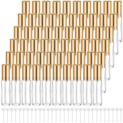 Glass Perfume Atomizer 8ml Gold - Pack of 60 Portable Refillable Bottles