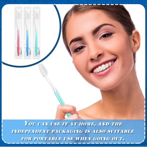 Maxcheck 100 Sets Disposable Toothbrushes with Toothpaste & Dental Floss Bulk Variety