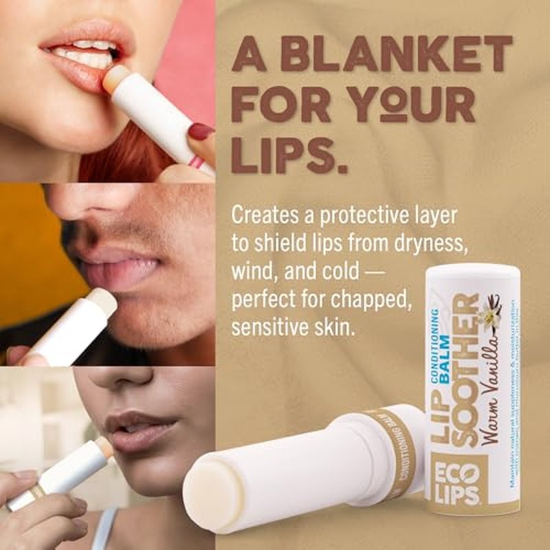 Eco Lips Conditioning Lip Soother Lip Balm ? Natural & Moisturizing Lip Care with Shea & Murumuru Butter, Clean Beauty, Daily Hydration & Protection for Chapped Lips, Variety 3-pack 0.15 oz.
