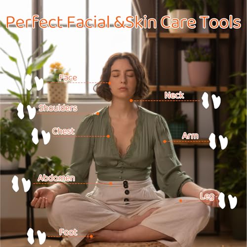 2Pcs Terahertz Gua Sha Facial Tools Set Stone for Lymphatic Drainage, Reduced Puffiness, Relieved Facial Tension ? 100% Natural Terahertz Stone Skin Care Tools