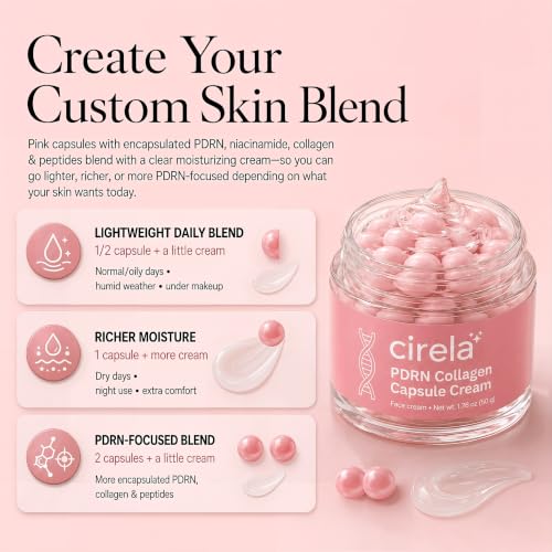 PDRN Pink Collagen Capsule Cream, Peptide Serum for Face