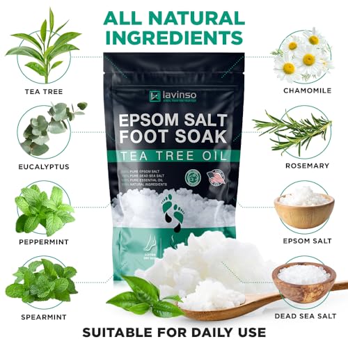 Foot Peel Mask and Tea Tree Foot Soak Kit for Cracked Heels & Odor Relief