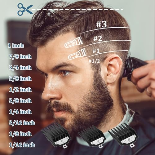 CR8GR8 Clipper Guards Set, Compatible with Wahl Hair Clippers, Guard Number: #1/2, #1, #1 1/2, #2 (Length: 1/16", 1/8", 3/16", 1/4")
