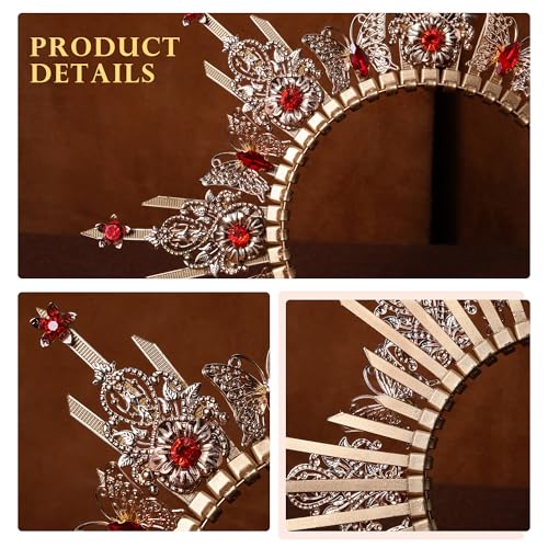 Red Butterfly Halo Crown Headpiece for Cosplay & Festivals - Handmade