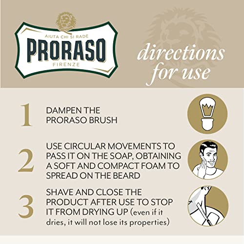 Proraso Shaving Soap in a Bowl, Sensitive Skin + Professional Shaving Brush