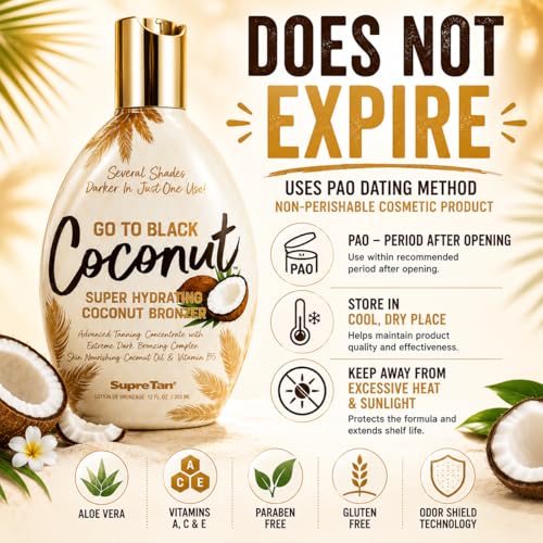 Deep Dark Coconut Tanning Lotion with Bronzing Technology - 12 fl oz