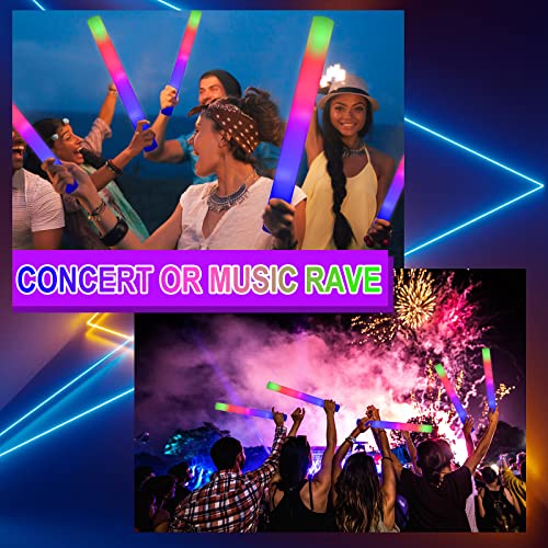 108PCS LED Foam Glow Sticks Bulk Party Supplies for Events, Wedding, Halloween