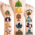 96 PCS Funny Bigfoot Jungle Sasquatch Giant Pre-Cut Temporary Tattoos for Kids | Super Cute Themed Birthday Party Favors, Supplies, Decorations, Monster Fake Tattoo Stickers, Gifts For Boys & Girls