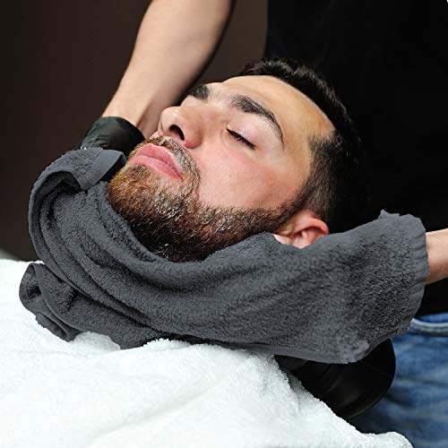 Charcoal Bleach Proof Salon Towels Pack of 12 - Highly Absorbent 100% Cotton Spa Face & Hair Towels for Stylists and Barbers