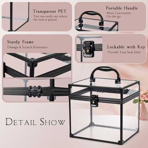 Costravio Clear Makeup Case with Crown Design, Black Travel Organizer for Beauty & Toiletries