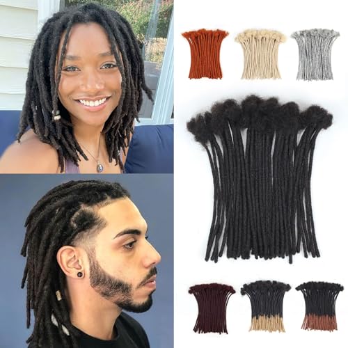 8 Inch Black Human Hair Loc Extensions - 40 Strands, 0.6cm Width, Variation 1B