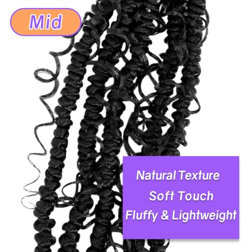 LOCSBYHAND 14 Inch Natural Black Boho Crochet Passion Twist Hair 8 Packs