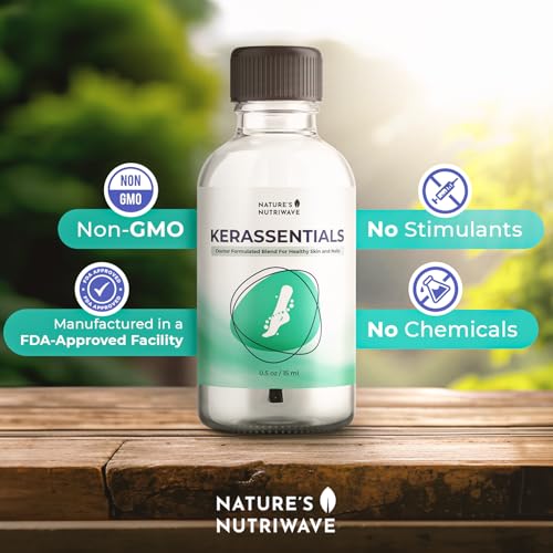 Nature’s NutriWave Kerassentials Plant-Based Nail & Skin Oil 15ml (3 Pack, 0.5 Fl Oz Each) - 8-in-1 Formula, 3-Month Supply