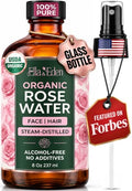 Organic Rose Water Spray for Face & Hair - 8 Oz - Alcohol-Free, Pure & Hydrating